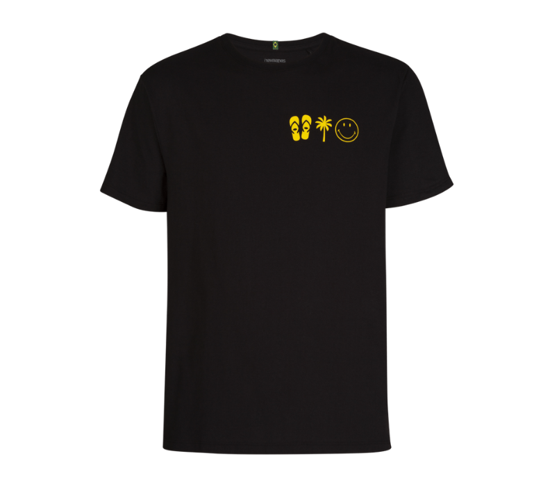 Havaianas x Smiley Men's Black Logo T-Shirt Small