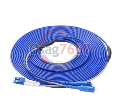 5M Indoor Armored Fiber Cable Fiber Patch Cord LC to SC UPC SM 9/125 Duplex