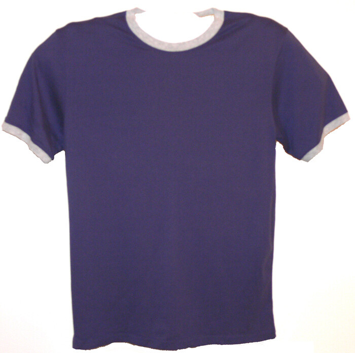 Navy Ringer - T shirt -Vintage Look & feel -FREE SHIP