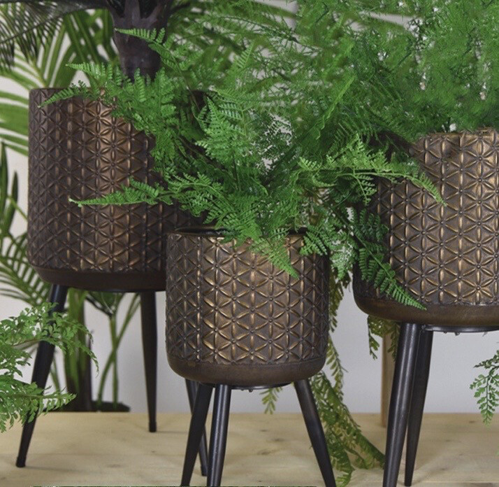 Bronze And Gold Metal Plant Pot Bronze And Gold Metal Plant Pot