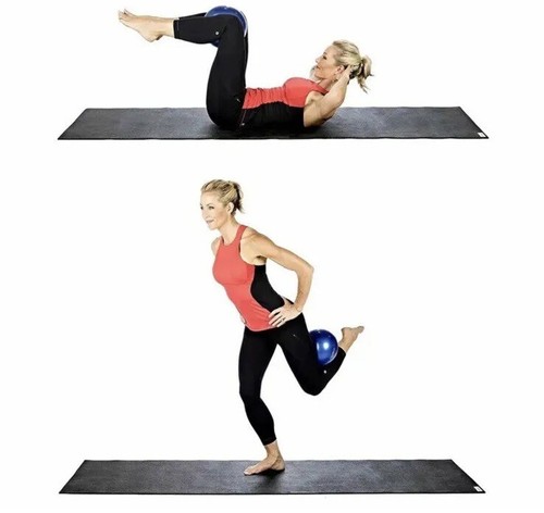 1 Small Exercise 9” Ball Pilates Yoga Core Training Physical therapy Mini Gym