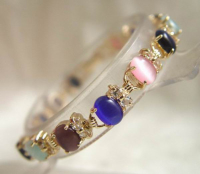 Vintage Natural Jade Bracelet Women 18K Gold Plated Fashion Bangle Jewelry Gifts