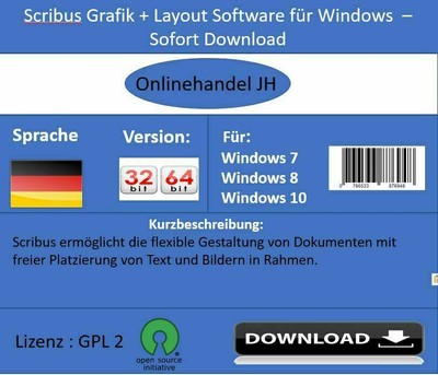 Scribus Grafik + Layout Software für Windows  – Sofort Scribus – Sofort Download