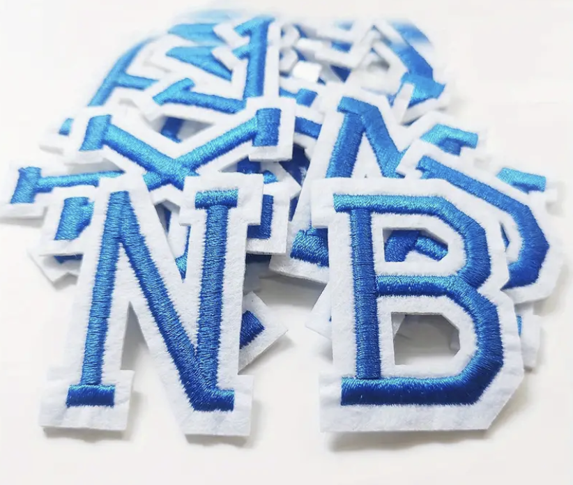 2" LETTERS - Black/White/Pink/Blue - Embroidered  - U Pick - Iron On Patches