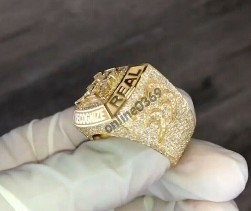 Pre-owned Online0369 Men's 2 Ct Moissanite Customized Name Letter Ring 14k Yellow Gold Plated Silver In White