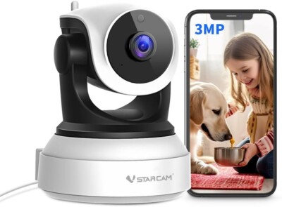VSTARCAM 2K Battery Powered Security Camera, Indoor Camera Wireless with Phone