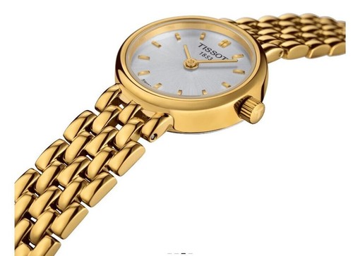 Pre-owned Tissot T Lady Silver Dial Gold Stainless Steel Women's Watch T058.009.33.031.00
