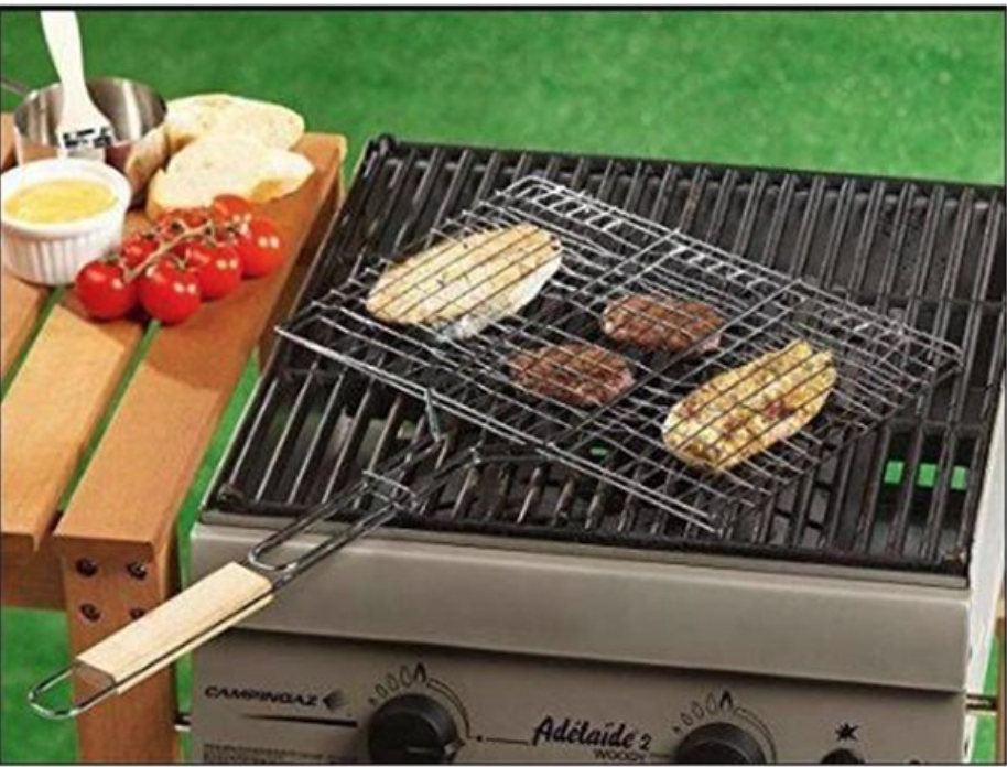 Grillrost, Klappbar Metall Grillgitter, Grill Fleischrost, Fleisch, Fisch