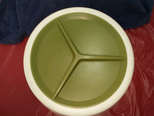 Vintage~Retro Olive Green  RubberMaid Party Plan Lazy Susan Canister Carousel