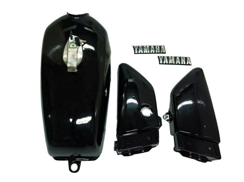 Yamaha RX100 RX125 Petrol Fuel Gas Tank With Chrome LID Cap & Side Panels  