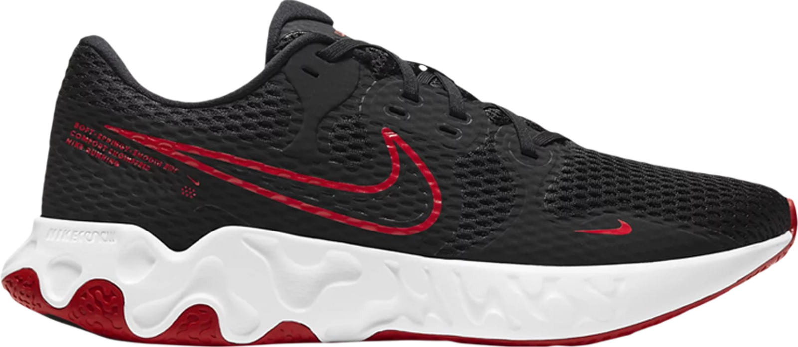 

Кроссовки для бега Nike Renew Ride 2 Bred Black Red White CU3507-003 мужские 10,5, Черный, Nike Renew Ride 2