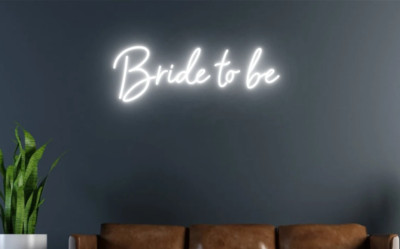 20'' Bride To Be White Flex LED Neon Sign Light Party Wedding Show Display Décor
