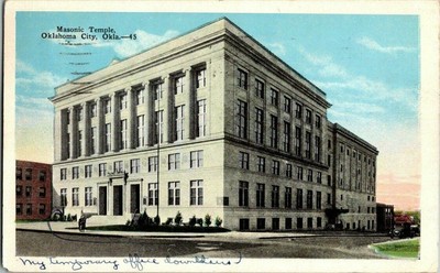1920'S. MASONIC TEMPLE. OKLAHOMA CITY, OK. POSTCARD. TM18