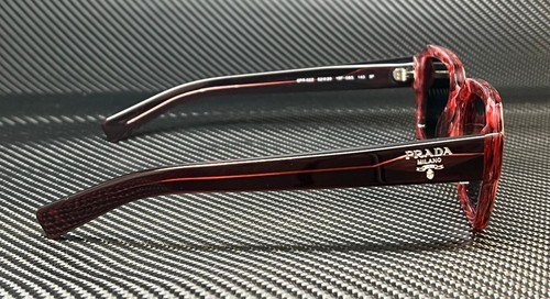 Pre-owned Prada Pr 02zs 15f08f Red Black Polarized Men's 52 Mm Sunglasses