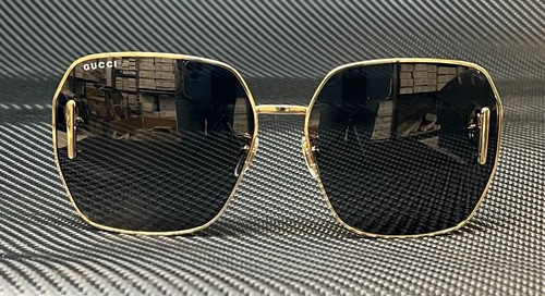 Pre-owned Gucci Gg1207sa 002 Gold Grey Women's 64 Mm M Size Sunglasses In Gray