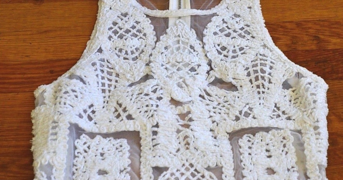 New $1,995 Jonathan Simkhai Tower Lace White Long Maxi Dress Gown IT 42 / US 6