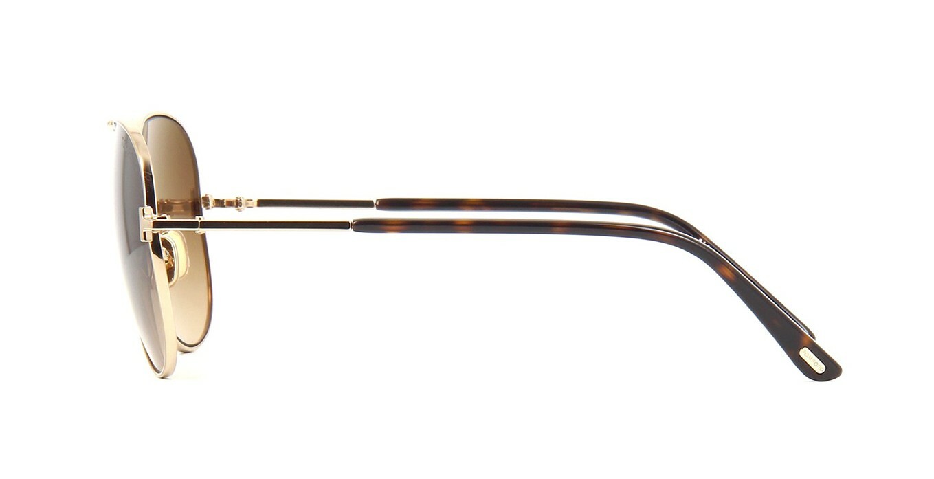 Pre-owned Tom Ford Clark Ft 0823 Shiny Rose Gold/brown Shaded (28f) Sunglasses