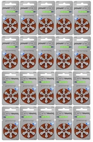 Powerone Hearing Aid size 312, P312 Genuine Batteries, Multiple Lot 12-3000