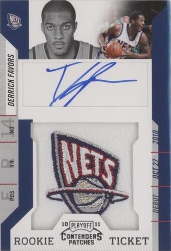 2010-11 Playoff Contenders Patches - Derrick Favors #103