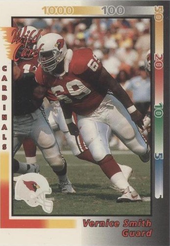 VERNICE SMITH 1992 Wild Card NFL #382 Parallel 10 Stripe