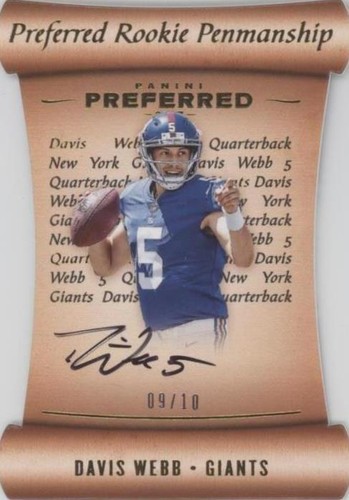 2017 Panini Preferred Davis Webb #184