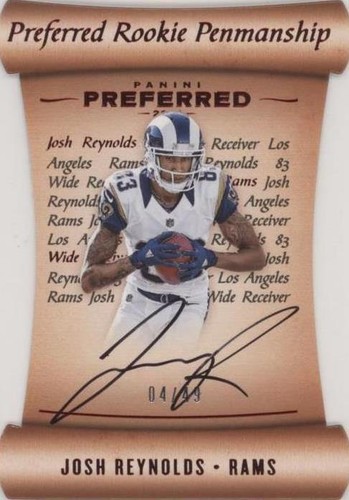 2017 Panini Preferred Josh Reynolds #181