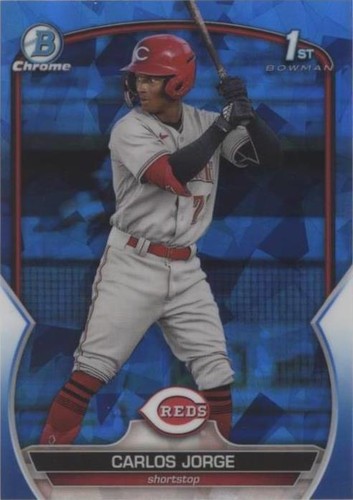 Carlos Jorge 2023 Bowman Prospects 1st Fuchsia 091/299 Reds