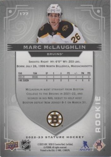 2022-23 Upper Deck Stature - Marc McLaughlin #177
