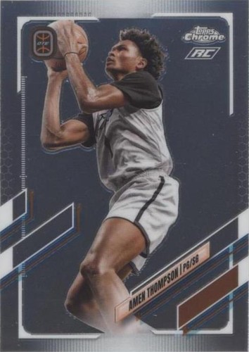 2021-22 Topps Chrome OTE Amen Thompson Aqua & Red Auto Refractor 