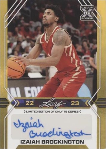 2022-23 Leaf Draft - Izaiah Brockington #BA-IB1