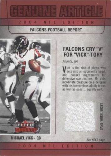 2004 Fleer Genuine Michael Vick #GA-MV