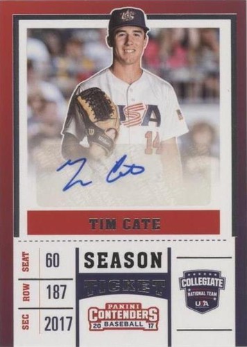 2017 Panini Elite Extra Edition - Tim Cate #USAT-TC