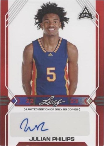 2022-23 Leaf Draft - Julian Phillips #BA-JP1