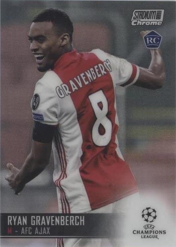 TOPPS サッカーカード STADIUM CLUB CHROME RYAN GRAVENBERCH AJAX 28/50 #33 送料無料 中古 IT2 2021 Stadium Club Chrome Black White Refractor /299 Ryan