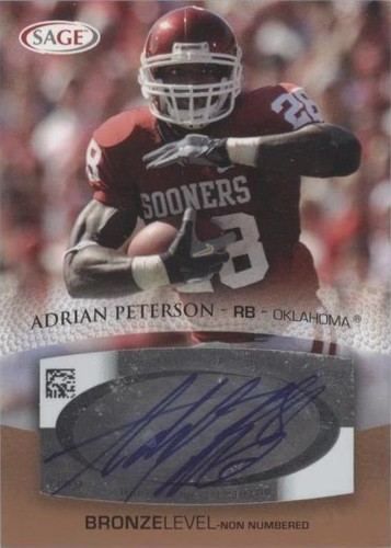 2007 SAGE Autographed Football Adrian Peterson #A41