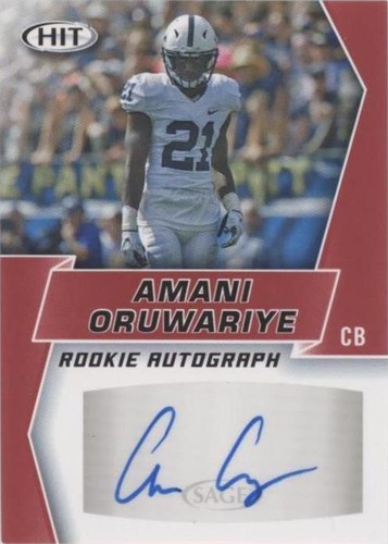 2019 Sage Hit Premier Draft Amani Oruwariye #A88