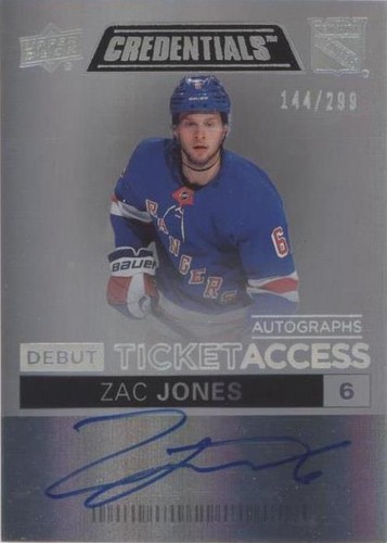 2021-22 Upper Deck Credentials - Zac Jones #DTAA-ZJ
