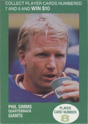 1990 BP NFL Players Match 2 Trading Card Game Phil Simms #8