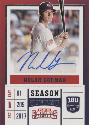 2017 Panini Elite Extra Edition - Nolan Gorman #USA18-NG