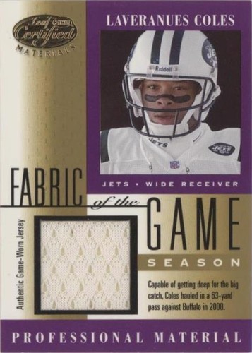 2001 Leaf Certified Materials Laveranues Coles #FG-133