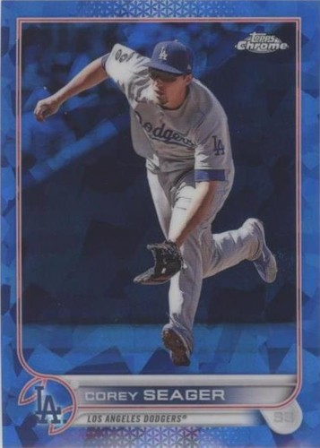 その他 COREY SEAGER Topps Chrome auto blue 2022 Topps Chrome Logofractor Edition Blue Refractor /150