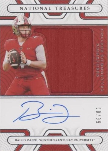 2022 Panini National Treasures Collegiate Bailey Zappe #SS-BZA