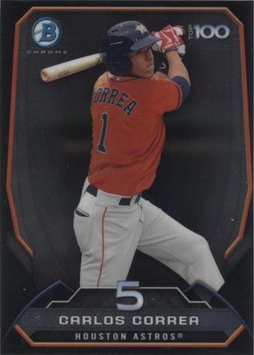 その他 CARLOS CORREA bowman refractor auto 2013 Bowman Chrome Carlos Correa Refractor /500 AUTO RC BGS