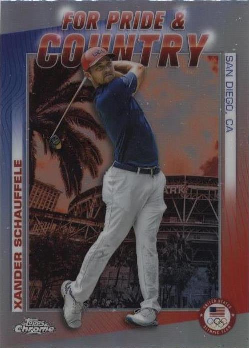 2024 Topps Chrome equipe olímpica e paralímpica dos EUA e esperançosos - Xander Schauffele #PC-2