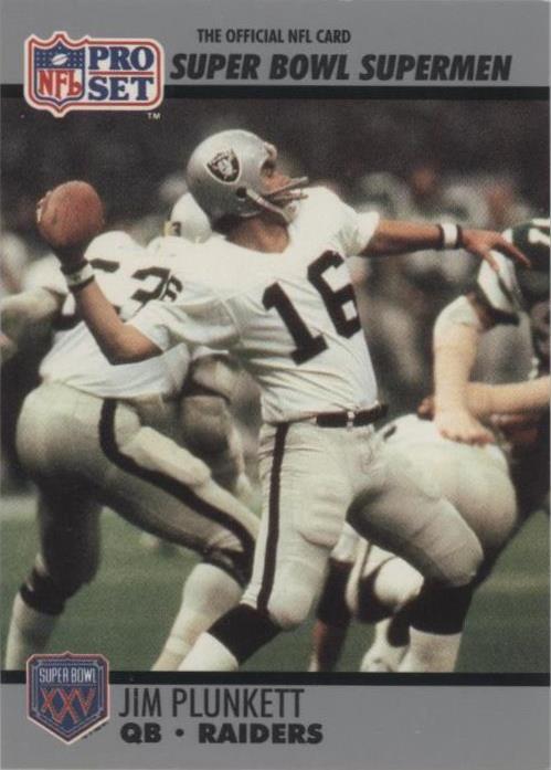 1990 Pro Set Super Bowl XXV Silver Anniversary Jim Plunkett #35