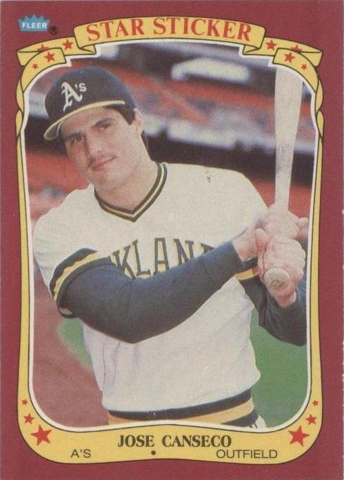 1986 Fleer звезда наклейки - Jose Canseco #19