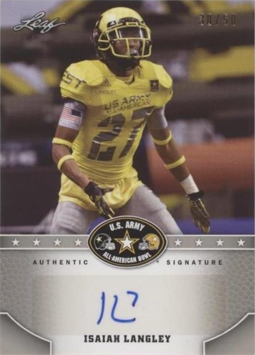 2015 Leaf U.S. Army All-American Bowl Isaiah Langley #BA-IL1