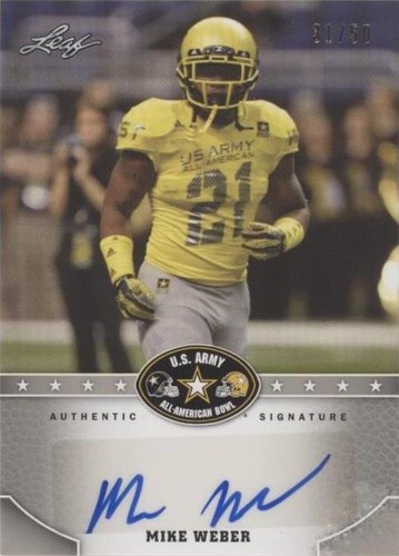 2015 Leaf U.S. Army All-American Bowl Mike Weber #BA-MW1