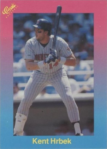 1989 Classic Update Pink/Light Blue Travel Edition - Kent Hrbek #55