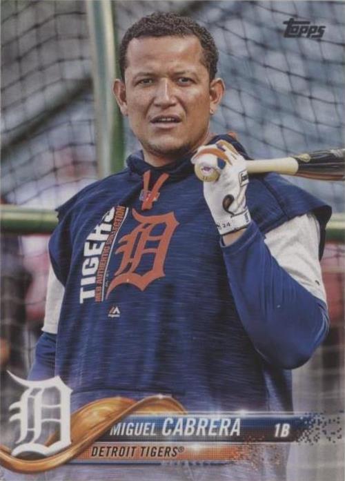 2018 Topps Miguel Cabrera #90 Photo Variation Wearing Hoodie